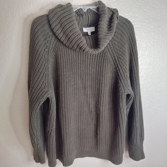 Haven Well Within Funnel Neck Cotton chunky knit Sweater sz Xl - Picture 1 of 8